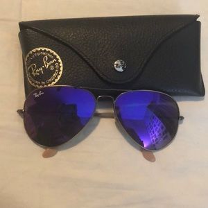 Dark Purple Mirrored Aviator Ray Bans